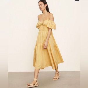 💐VINCE COLD SHOULDER TIERED MIDI DRESS NWT 2023 Collection.